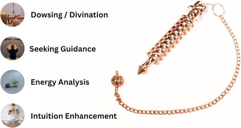 9 Isis Copper Metal Dowsing Pendulum – Energy Healing Tool for Reiki, Divination, Chakra Balancing & Spiritual Practices – Precision Radiesthesia ...