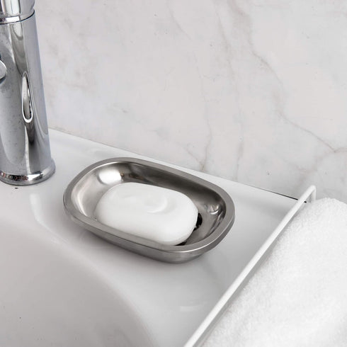 IMEEA Silver Soap Dish SUS304 Stainless Steel Brushed Soap Dish with Drain Bathroom Soap Holder...