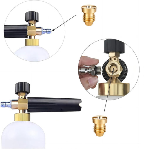 2 Pieces 1.1 mm Foam Cannon Orifice Nozzle, Universal Thread Tips suitable for Snow Foam Lance...