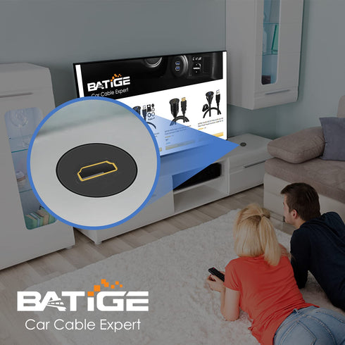 BATIGE HDMI Male to Female Car Mount Flush Extension Cable Truck Boat Motorcycle Dashboard Flush Mount with Mounting Panel - 3ft...