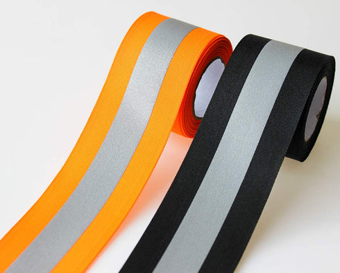 JINBING Sew On Silver Reflective Tape for Clothing Safety Fabric Webbing Trim Strip Orange 2" x 16ft...
