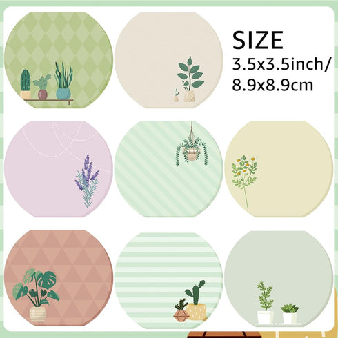 8 Pcs Plant Theme Cute Fishbowl Note Pad Color Sticky Funny Note Pad List Stylish Practical Cute Notepads for School Office Home Supplies, 50 Shee...