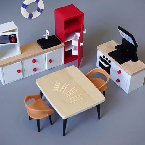 Toyvian Mini Wooden Step Ladder, Mini Wood Doll House Ladder, 1: 12 Miniature Ladder, DIY Craft Accessory, for Doll House Accessories, Fairy Furni...