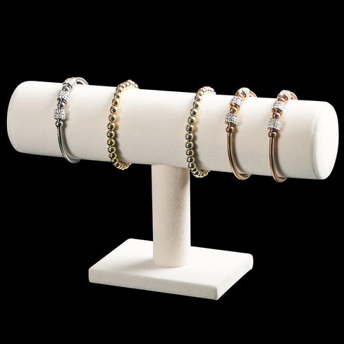 Bracelet Holder,Bracelet Organizer Display Stand,Beige Velvet T-bar Jewelry Display Stand for Selling....