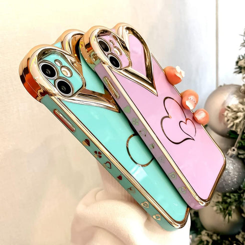 BANAILOA Compatible with Phone 11 Case Cute,Sparkle Plating 3D Love Hearts Case Camera Lens Protective Soft TPU Girly Case Cover Designed for Phon...