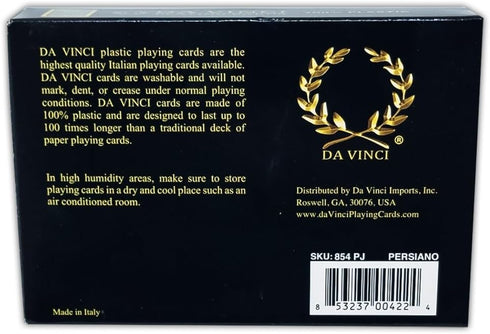DA VINCI Persiano, Italian 100% Plastic Playing Cards, 2-Deck Set Poker Size Jumbo Index, with Hard Shell Case and 2 Cut Cards...