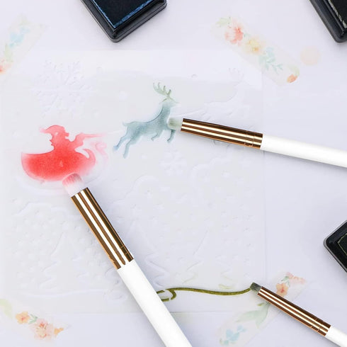Dry Brush Miniature Painting Miniature Paint Brushes Hobby Detail Blending Brushes for Effortless Miniature Painting, Scale Model Painting (3 Pack...
