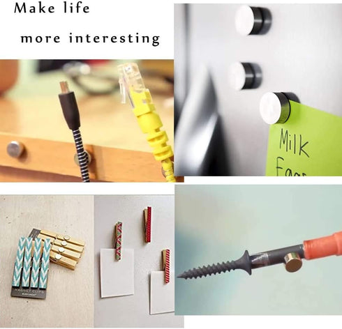 FINDMAG 50 Pcs Fridge Magnets, 8x3mm Neodymium Refrigerator Magnets for Whiteboard, Magnetic Push Pins, Dry Erase Board Magnetic pins...