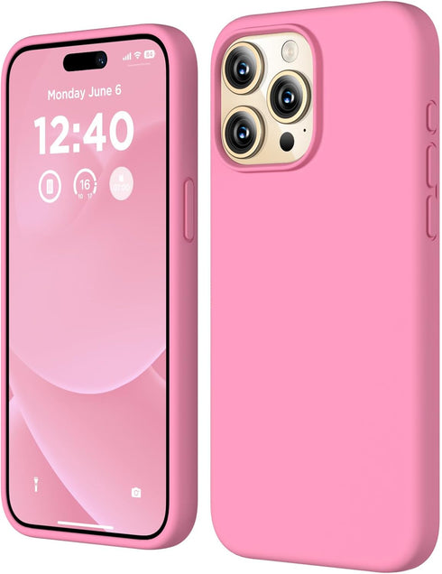 Compatible with iPhone 15 Pro Max Case, Liquid Silicone Case, Full Body Shockproof Protective Cover Slim Thin Phone Case with Soft Anti-Scratch Mi...