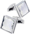 Silver Square Crystal Cufflinks for Men In Gift Box Transparent Polyhedron Crystal Men's Cuff Link for Wedding Shirt Party Business Birthday Anniv...