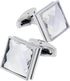 Silver Square Crystal Cufflinks for Men In Gift Box Transparent Polyhedron Crystal Men's Cuff Link for Wedding Shirt Party Business Birthday Anniv...