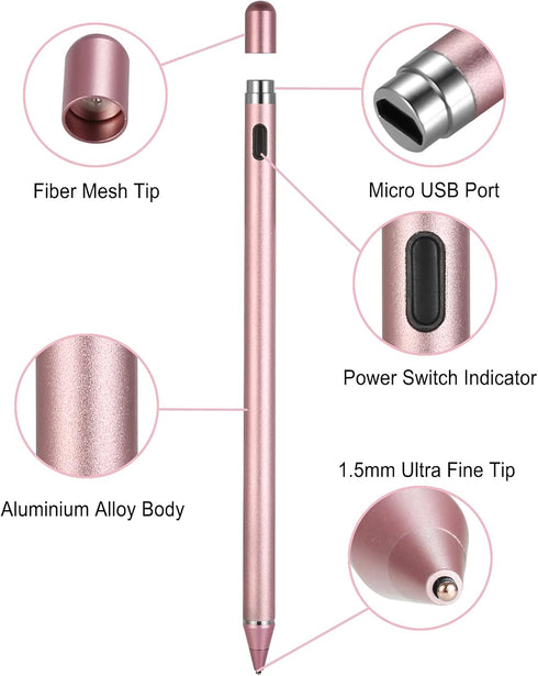 Active Stylus Pens for Touch Screens,Compatible for Apple iPhone iPad Android Phone &Tablets, for Drawing and Handwriting on Touch Screen Smartpho...