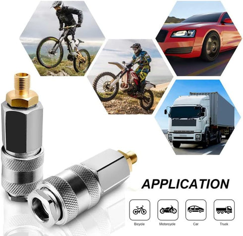 1Pack Tire Inflator Electric Portable Air Compressor Adapter,Schrader Valve to 3 in 1 Quick Connector Coupler, Covert Your Air Pump to Pneumatic T...