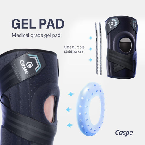 Hook & Loop Knee Brace for Knee Pain, Adjustable Knee Support with Patella Gel Pad & Side Spring Stabilizers, Knee Wrap for Arthritis, Meniscus Te...