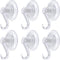 Clear Plastic Suction Cup Hooks, 6 Pack Ultra Heavy Duty Power Lock Vacuum Traceless Smooth Waterproof Oil-Proof Wall Shower Kitchen Window Bathro...