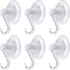 Clear Plastic Suction Cup Hooks, 6 Pack Ultra Heavy Duty Power Lock Vacuum Traceless Smooth Waterproof Oil-Proof Wall Shower Kitchen Window Bathro...