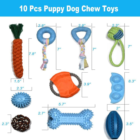 LHYILSWQ 10 Pack Puppy Dog Chew Toys Durable Rope Toys Bean Bone for Small Dog Teething Interactive Training Toys...