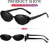 AIEYEZO Retro Oval Sunglasses for Women Fashion Small Oval Frame Sun Glasses 90s Vintage Style Shades...