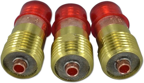 RIVERWELD TIG Stubby Gas Lens 17GL18 (1/8" & 3.2mm) Orifice Fit SR WP 17 18 26 TIG Welding Torch 3pk...