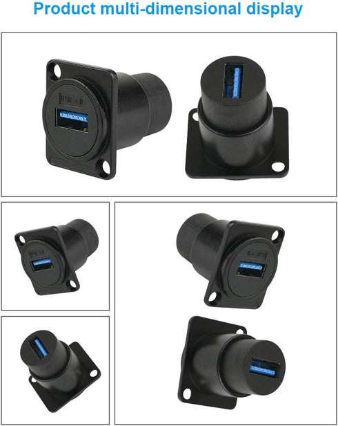 Toronce USB3.0 D Series Panel-Mount Connector | D-USB-3.0 USB 3.0 Pass Through Connector...