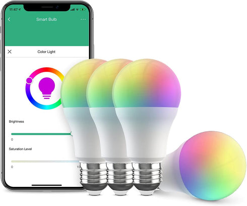 Broadlink Smart Bulb, 10W RGB Dimmable Wi-Fi LED Smart Light Bulbs Color Changing A19 800lm, Works with Alexa, Google Home, Siri and IFTTT, No Hub...