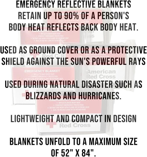 Officially Licensed Product Emergency Reflective Blankets, 5 Pack, Body Warmer Survival Blanket, 52” W x 84” L...