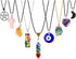 MJartoria Moon Pentagram Necklace Pentacle Crystal Chakra Necklace Charm Pendant Multi Layered Alloy Chain Choker Necklaces Set Gothic Jewelry 9PC...