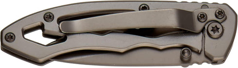 Smith & Wesson CK400 5.4in High Carbon S.S. Folding Knife with a 2.2in Drop Point Blade and Stainless Steel Handle for Outdoor, Tactical, Survival...
