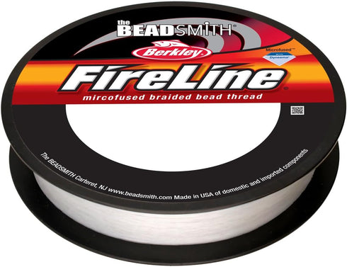 The Beadsmith Fireline by Berkley – Micro-Fused Braided Thread – 6lb. Test.006”/.15mm Diameter, 125 Yard Spool, Crystal Color – Super Strong Strin...