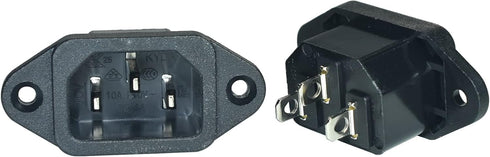 Screw Mount 3 Pins IEC320 C14 Inlet Power Plug Socket ,15A 250VAC Power Connector Socket ?Pack of 2?...