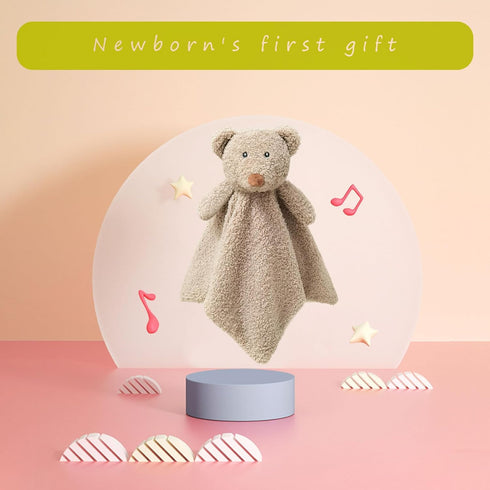 Baby Brown Teddy Bear Soft Stuffed Animal Security Blanket, Plush Bear Character Lovey Blanket, Baby Shower/Nursery Gift, Cuddly Newborn, Infant, ...