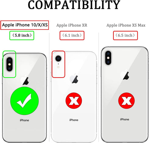 Korecase Compatible with iPhone X iPhone Xs Case, Extreme Protection Military Armor Dual Layer Protective Cover with 360 Degree Swivel Ring Kickst...