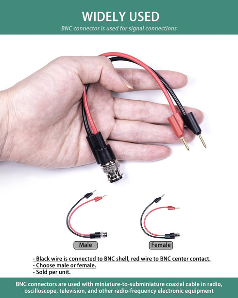 BNC Test Leads, BNC (F) to Stackable Pin Tip Plugs, Test Lead Breakout Cable for Multimeter...