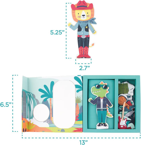 Stephen Joseph, Magnetic Dress Up Doll Dino and Lion...