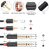 J&D Dual 1/4 inch TS to Dual RCA Stereo Audio Interconnect Cable, Gold Plated Audiowave Series 2 x 6.35 mm Male TS to 2 RCA Male PVC Shelled Adapt...