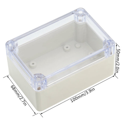 LeMotech ABS Plastic Junction Box Dustproof Waterproof IP65 Electrical Enclosure Box Universal Project Enclosure Grey with PC Transparent Clear Co...