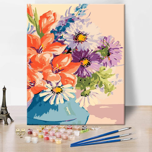 TUMOVO Paint by Numbers Kit for Adults Flowers, Oil Painting Style DIY Paint by Numbers for Adults Acrylic Paint, Floral Plant Paint by Numbers Ki...