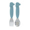 Nuby Animal Friends Silicone and Stainless Steel Fork and Spoon Set - 12+ Months - Blue Whale...