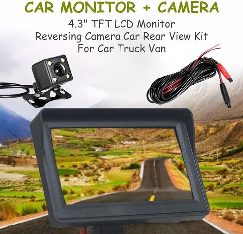 4.3 Inch TFT LCD Car Monitor Vehicle Rear View Reverse Backup Car LED Camera Video Parking System for Cars,Trucks,Pickups,Suvs, Easy Install...