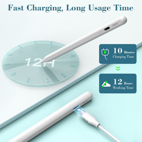 iPad Pencil 9th&10th Generation, 10 Mins Fast Charge Apple Pencil 1st/2nd Stylus Pen for iPad 6/7/8/9/10, iPad Pro 11" and 12.9", iPad Air 3/4/5, ...
