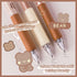 Cute Bear Pens, 6 Pcs, 0.5mm Black Ink, Smooth Writing, Retractable, Wax Protection, Classic Design...