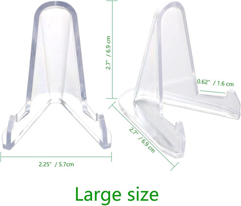 Acrylic Easels Display Stand Coins stand, 36 PCS (3 Sizes each 12) Sports Card Display Stand Baseball Card Stands for Display Photos, Coins, Cards...