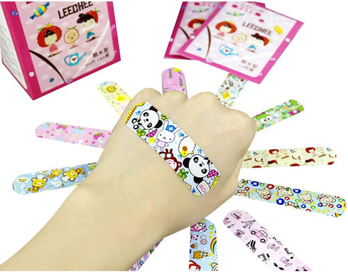 100PCs Waterproof Breathable Cute Cartoon Adhesive Bandages First Aid Emergency Kit for Kids Children...