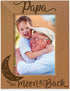 KATE POSH Papa I Love You to the Moon and Back Natural Wood Engraved Picture Frame. Best Grandpa Ever, Father's Day, Papa Gifts for Birthday, from...