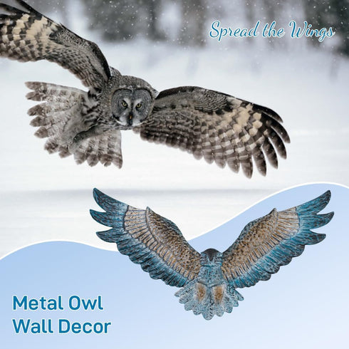 Metal Wall Art Owl Eagle Wall Decor Metal Bird Outdoor Wall Decor Modern Hanging Wall Sculpture for Garden Fence Patio Porch Living Room Bedroom (...