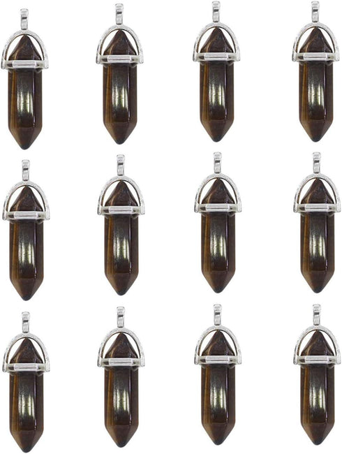 Quartz Stones Pendant Wholesale Natural Crystal Healing Point Chakra Reiki Pendants for Necklace Earrings Bracelet Jewelry Making (Tiger's Eye)...