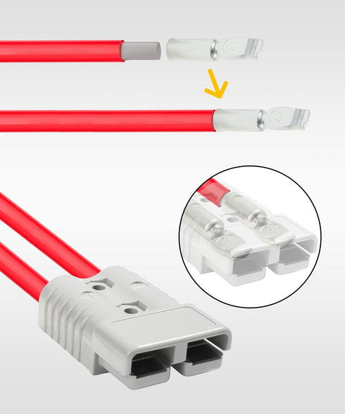 2 Pack 175Amp Battery Quick Connector,2 to 4 Gauge Quick Disconnect Battery Terminal for Car Winch Trailer,12V Wire Harness Plug Connector Kit,Jum...
