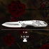 ALBATROSS 7" EDC Simple Practical Folding Knife Liner Lock Pocket Knife with 8Cr14MoV Steel Blade,Rose pattern Stainless steel Handle,Belt Clip an...