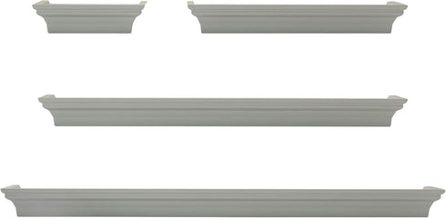 Melannco Floating Wall Shelves for Bedroom, Living Room, Bathroom, Kitchen, Nursery, Set of 4, Gray, 4 Count...
