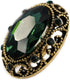10 pcs Whole Oval Cut Green Rhinestone Vintage Copper Hollow Metal Shank Sewing Coat Buttons -25mm -1"...